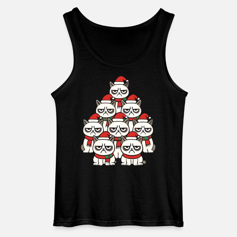  Grumpy Christmas Cats – Lustiges Katzen - Gildan Männer Tank Top - Schwarz