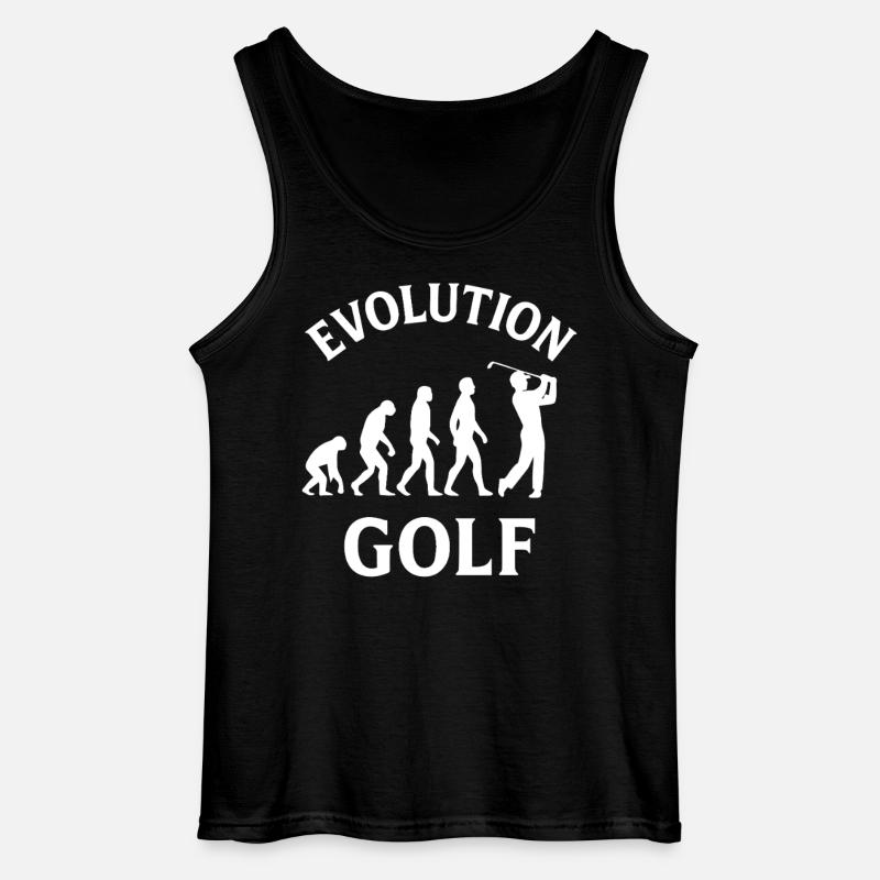 Evolution Golf Lustiges Golfdesign - Gildan Männer Tank Top - Schwarz