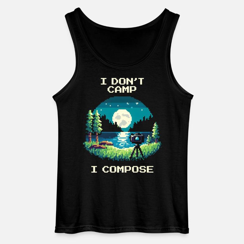 I don't camp, I compose | Composition - Gildan Men’s Tank Top - black
