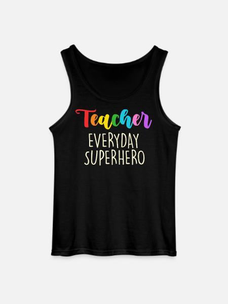 Teacher Everyday Superhero Design - Gildan Men’s Tank Top - black