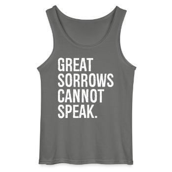 Große Leiden können nicht lustig sprechen - Gildan Männer Tank Top - Anthrazit - Vorne - AI Model Male 185 dark (185cm)