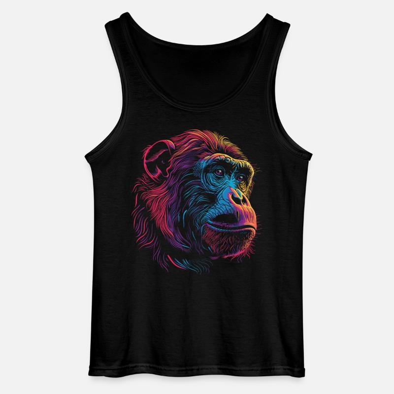 Neon Psychedelischer Affe - Gildan Männer Tank Top - Schwarz