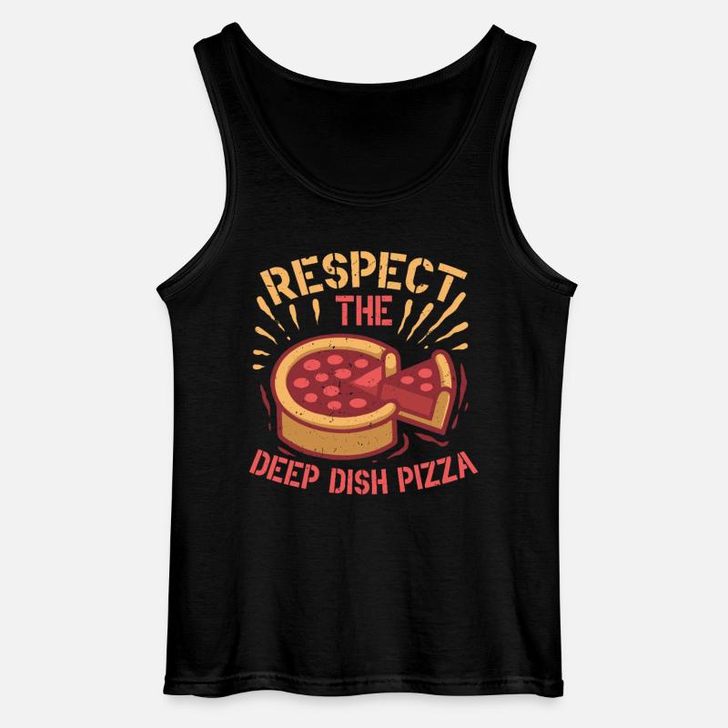 Deep Dish Pizza Chicargo - Gildan Männer Tank Top - Schwarz