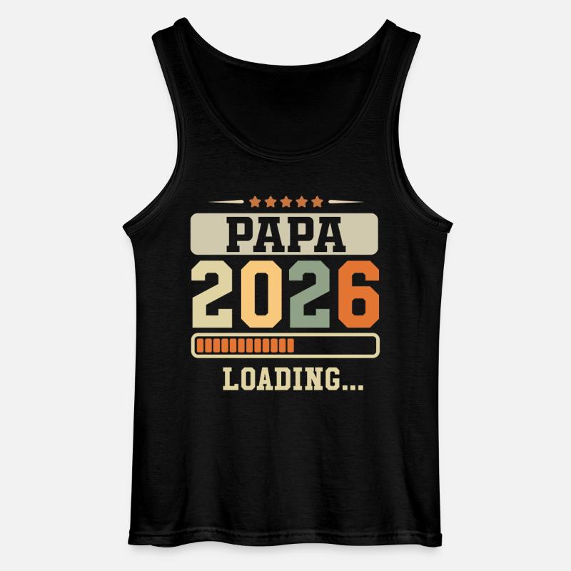 Dad 2026 Loading Future Dad Gift - Gildan Men’s Tank Top - black