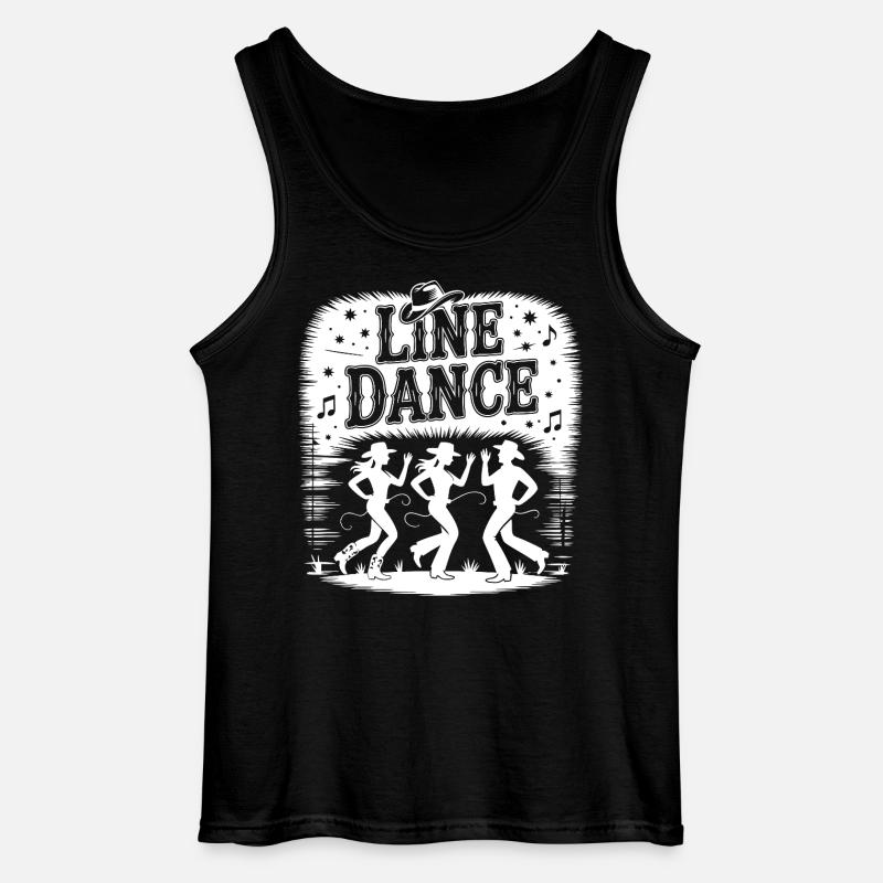 Line Dance Silhouetten - Gildan Männer Tank Top - Schwarz