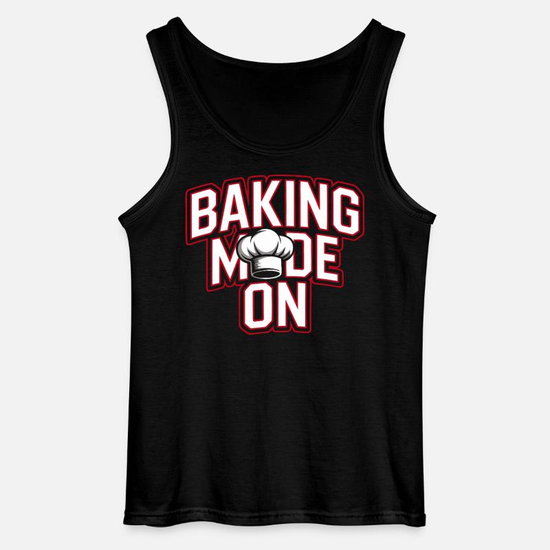 Baking Mode - Chef's Hat Design - Gildan Men’s Tank Top - black