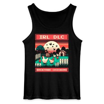 IRL DLC | Chickens in the garden - Gildan Men’s Tank Top - black - Front - AI Model Male 185 dark (185cm)