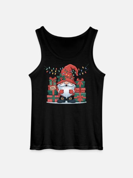 Christmas Gnome Gnome - Gildan Men’s Tank Top - black