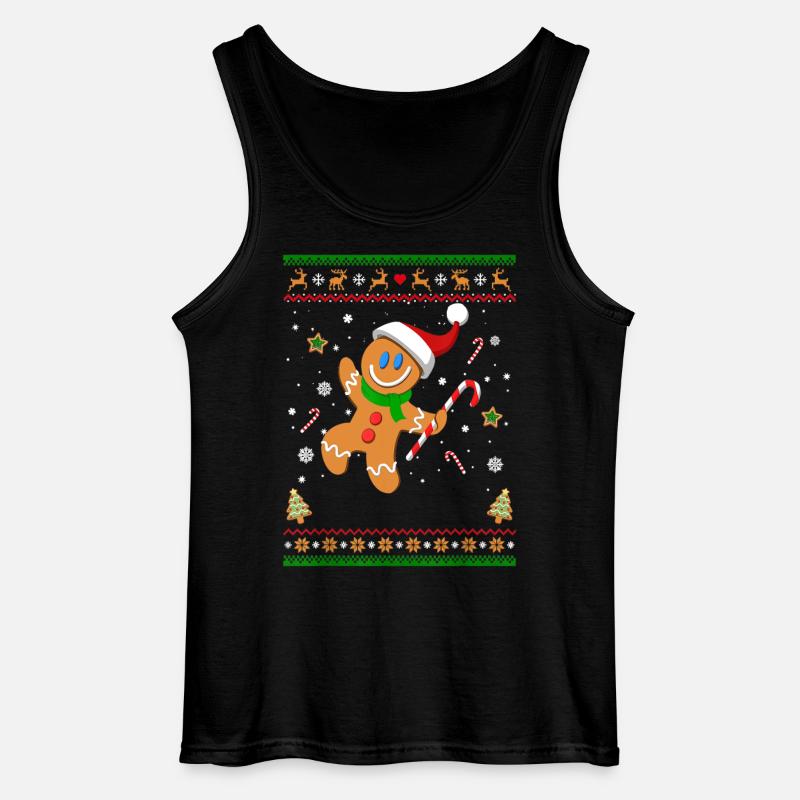 Hässliches Weihnachtspullover Lebkuchenmann Lustiges Geschenk - Gildan Männer Tank Top - Schwarz