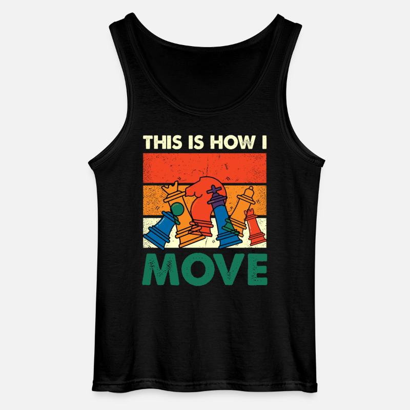 Bunte Schachfiguren Move - Gildan Männer Tank Top - Schwarz