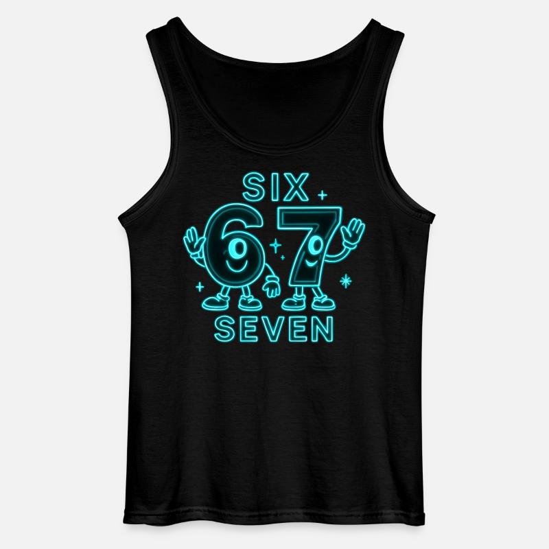 6 7 Sechs Sieben Meme Geschenk - Gildan Männer Tank Top - Schwarz