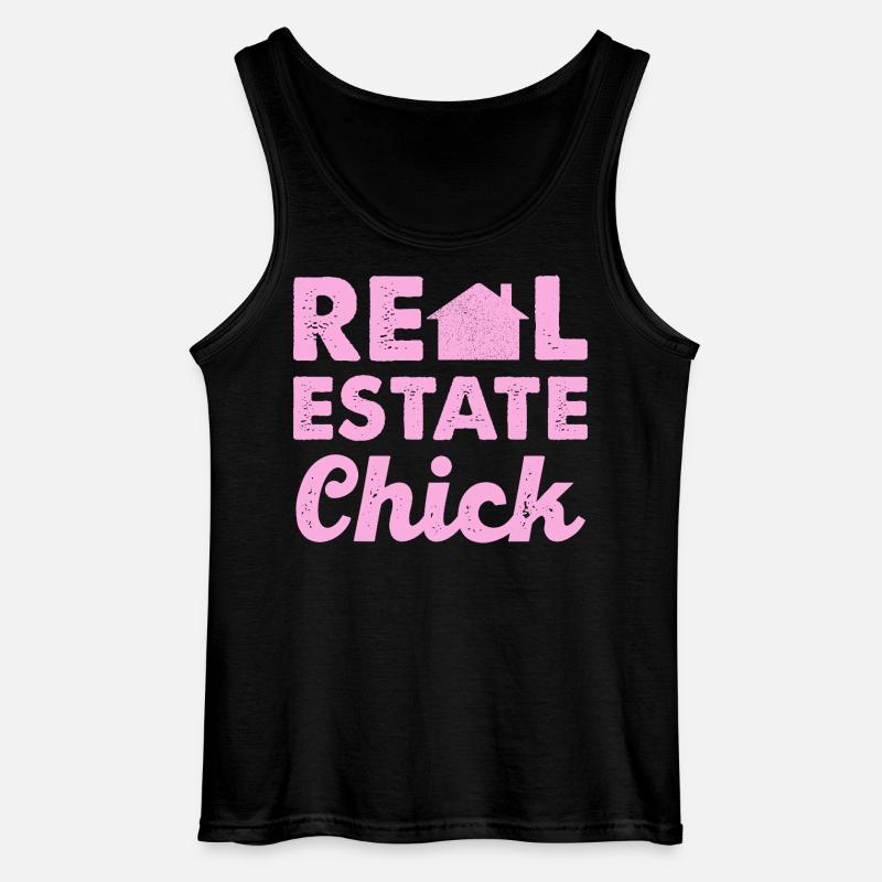 Real Estate Chic - Gildan Men’s Tank Top - black