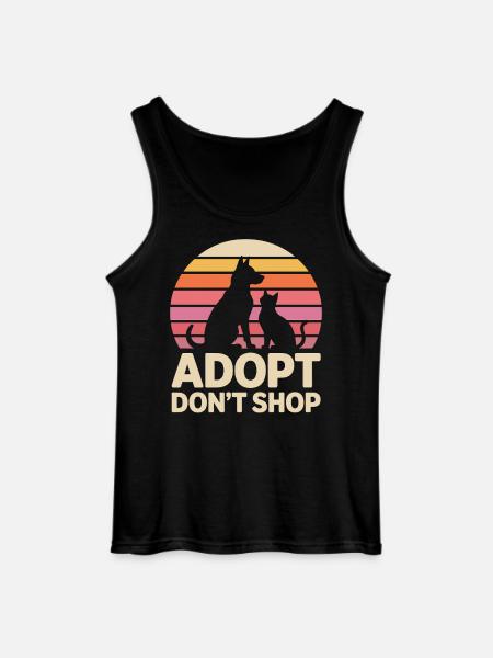 Adopt Don't Shop: Tierliebe Statement - Gildan Männer Tank Top - Schwarz