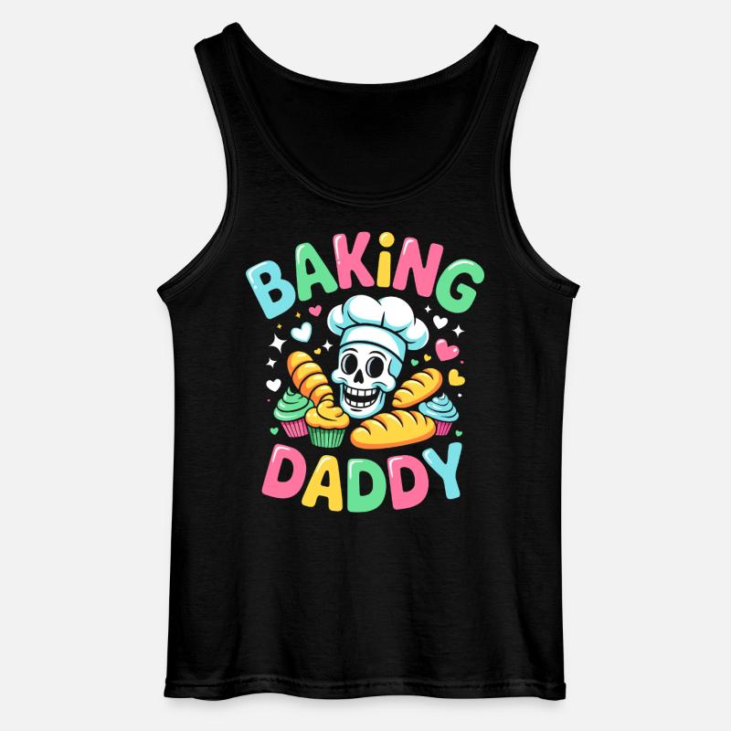 Backen Daddy Kochskull - Gildan Männer Tank Top - Schwarz