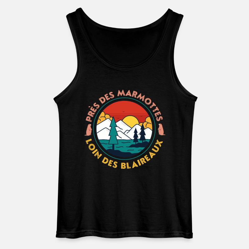 Sunset Mountain Pine Lake - Gildan Männer Tank Top - Schwarz