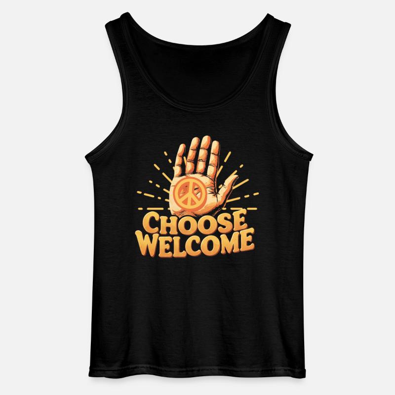Menschlichkeit Equality Choose Welcome - Gildan Männer Tank Top - Schwarz