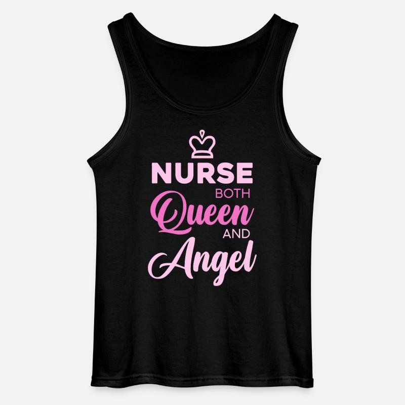 Nurse Queen Angel Typography - Gildan Männer Tank Top - Schwarz