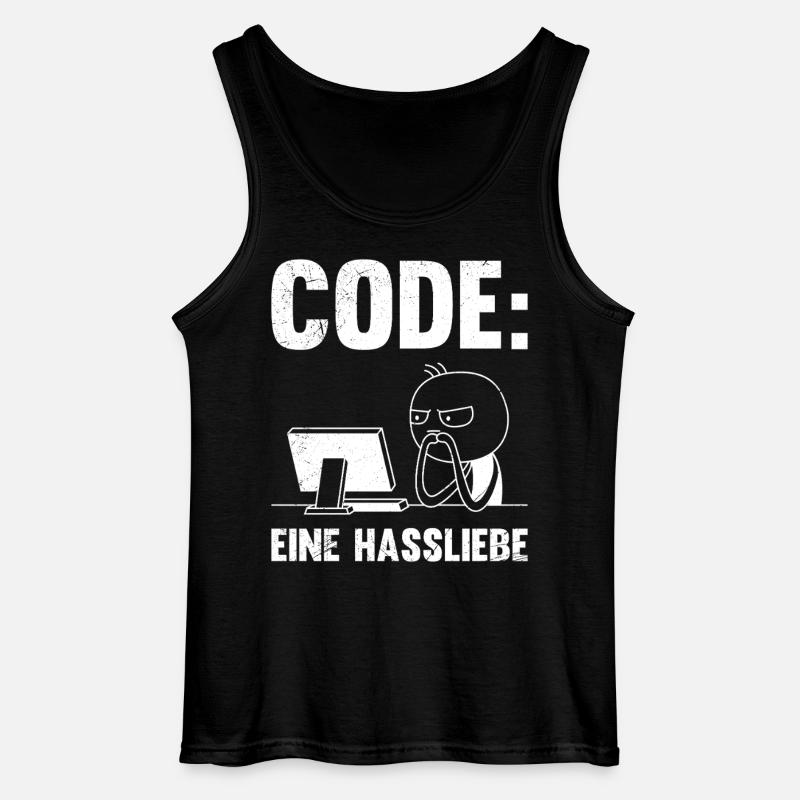 Codeur : UNE RELATION AMOUR-HAINE DRÔLE - Débardeur Gildan Homme - noir