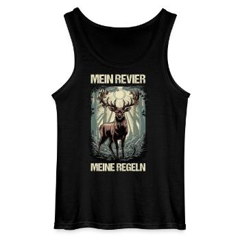 Mein Revier Meine Regeln Hirsch Jäger - Gildan Männer Tank Top - Schwarz - Vorne - AI Model Male 185 dark (185cm)