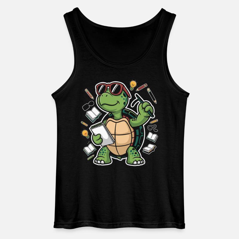 Lernende Schildkröte mit Stift - Gildan Männer Tank Top - Schwarz