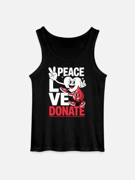 Peace Love Doner bloddonor bloddonation - Gildan tanktop til mænd - sort