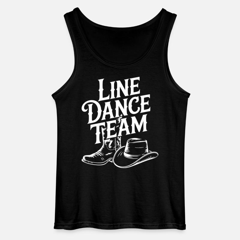 Line Dance Team Boots Hat - Gildan Men’s Tank Top - black