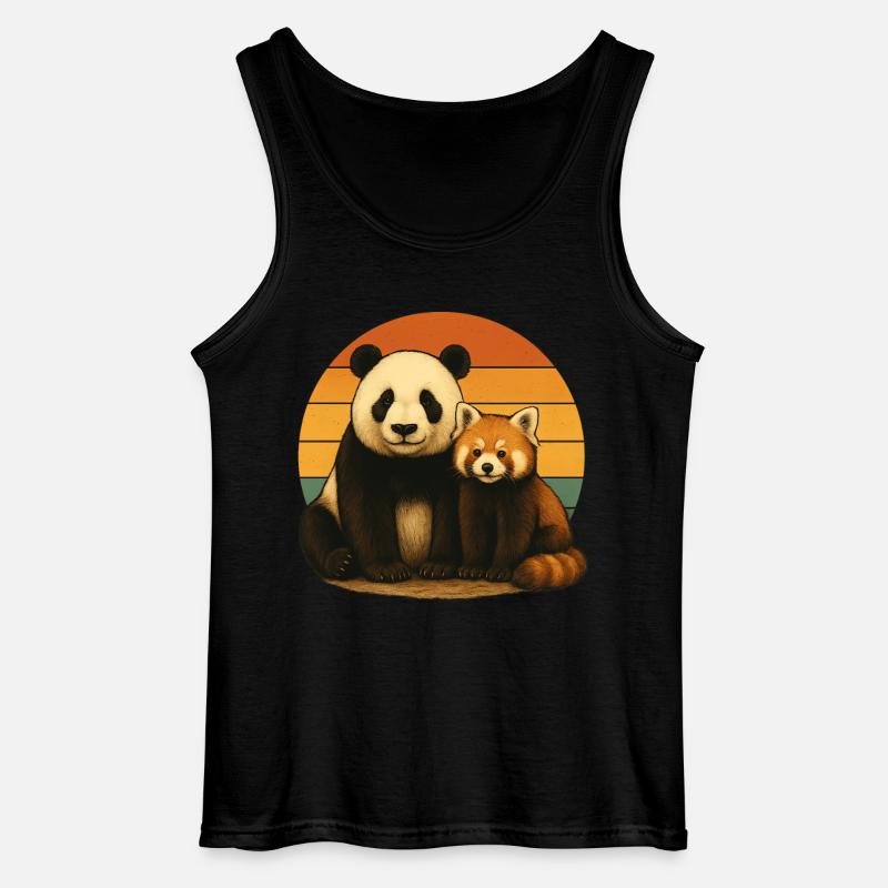 Panda Roter Panda Retro Tierfreunde - Gildan Männer Tank Top - Schwarz
