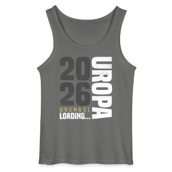 Uropa 2026 - Gildan Männer Tank Top - Anthrazit - Vorne - AI Model Male 185 dark (185cm)