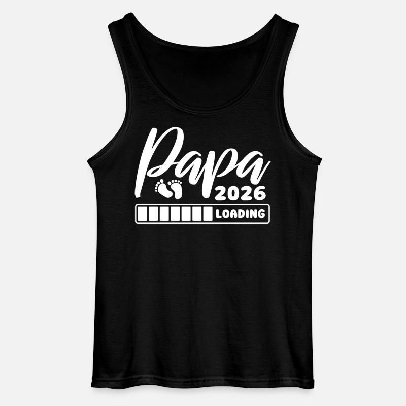 Papa 2026 loading - Schwangerschaft - Geschenk - Gildan Männer Tank Top - Schwarz