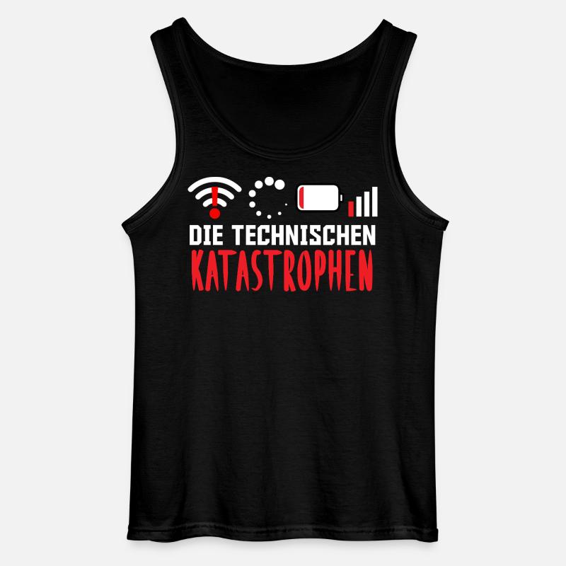 Nerd Computer THE TECHNICAL CATASTROPHES FUNNY - Gildan Men’s Tank Top - black
