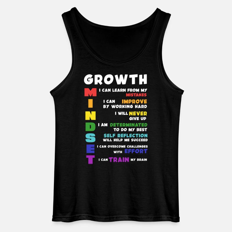 Growth Mindset Acronym Poster - Gildan Männer Tank Top - Schwarz