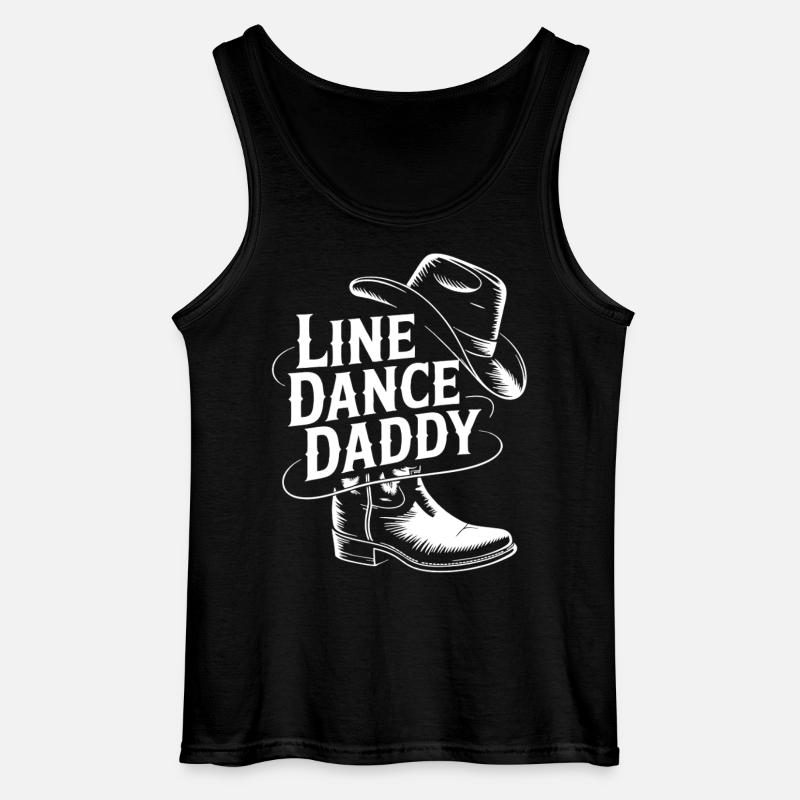 Line Dance Daddy Cowboystil - Gildan Männer Tank Top - Schwarz