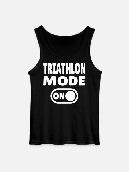 Triathlon Mode ON - Swimming Cycling Race - Gildan Men’s Tank Top - black