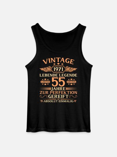 55e anniversaire Année 1971 - Débardeur Gildan Homme - noir