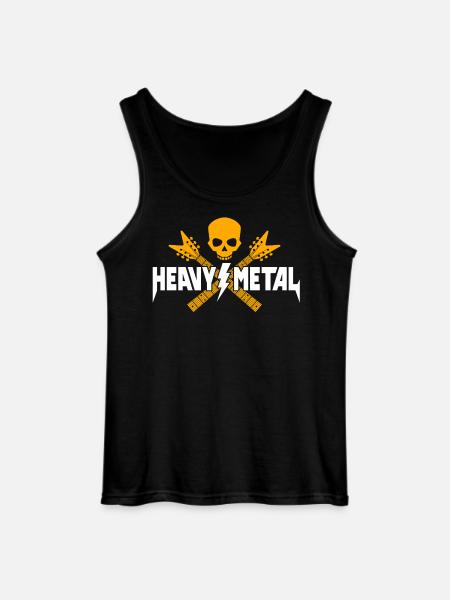 Heavy Metal Skull with Guitars - Gildan Men’s Tank Top - black