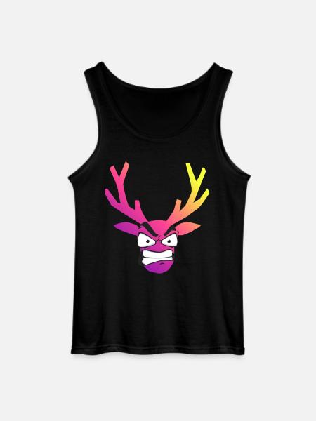 Irisierender Wütender Weihnachtshirschkopf - Gildan Männer Tank Top - Schwarz