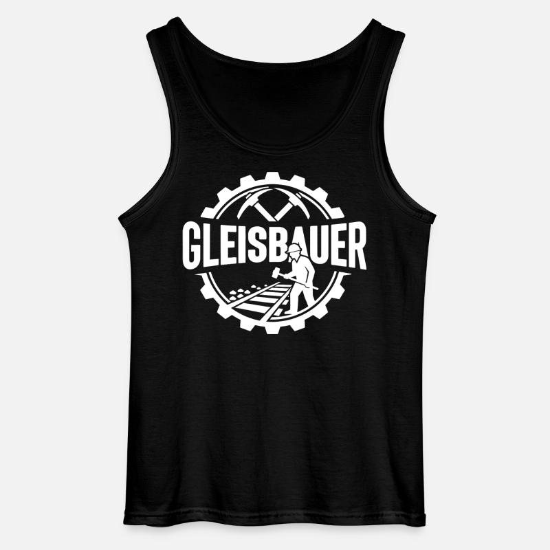Track Builder Construction Site Railway - Gildan Men’s Tank Top - black