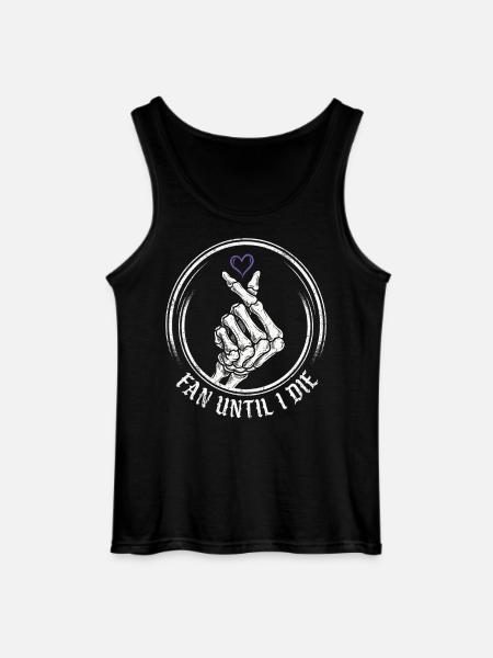 Fan until I Die – Skeleton Heart - Gildan Men’s Tank Top - black