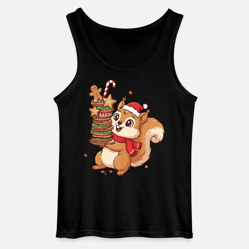 Weihnachts Eichhörnchen mit Keksen - Gildan Männer Tank Top - Schwarz