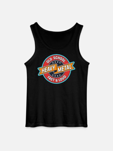 Old School Heavy Metal Badge - Gildan Men’s Tank Top - black