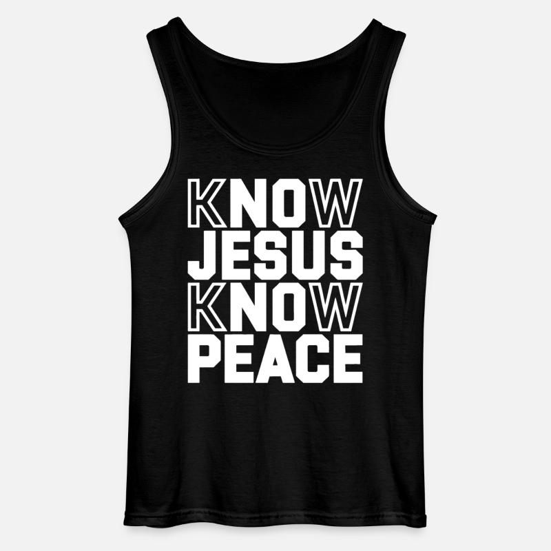 Know Jesus Know Peace - Gildan Männer Tank Top - Schwarz