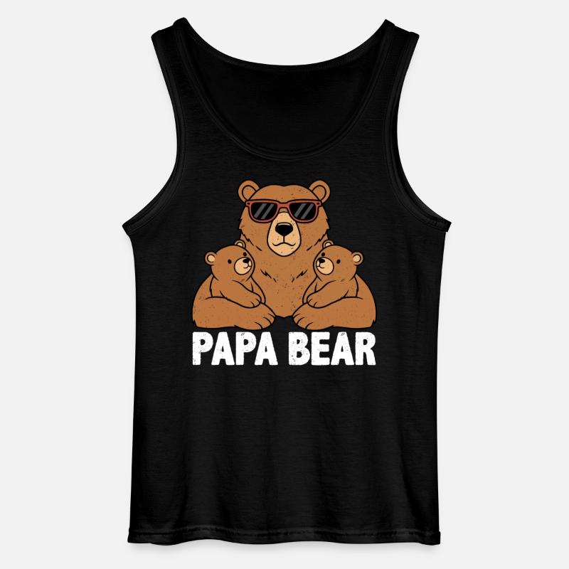 Papa Bear - Gildan Männer Tank Top - Schwarz