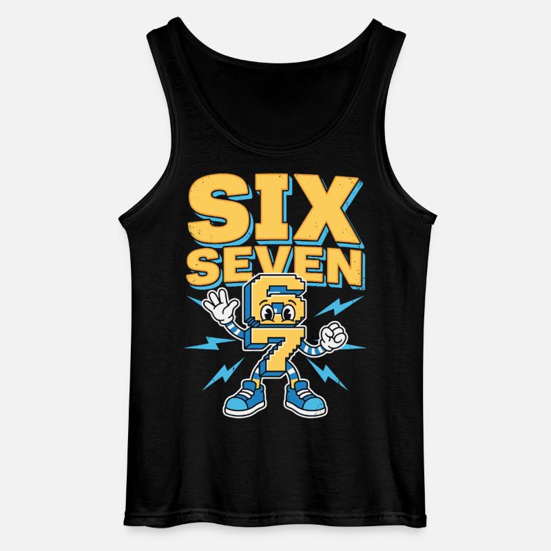 Meme 67 Six Seven 6 7 - Gildan Männer Tank Top - Schwarz