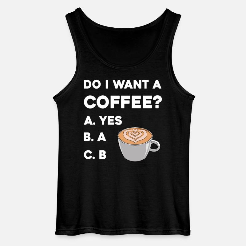 Kaffeefrage Latteherz - Gildan Männer Tank Top - Schwarz