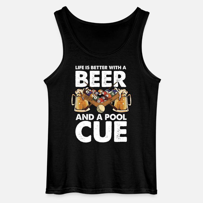 Bier, Pool und Cue - Gildan Männer Tank Top - Schwarz