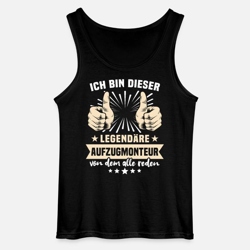 Aufzugmonteur Sprüche - Gildan Männer Tank Top - Schwarz