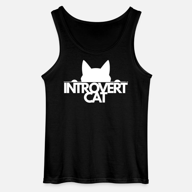 Introvertierter Cat Silhouette - Gildan Männer Tank Top - Schwarz