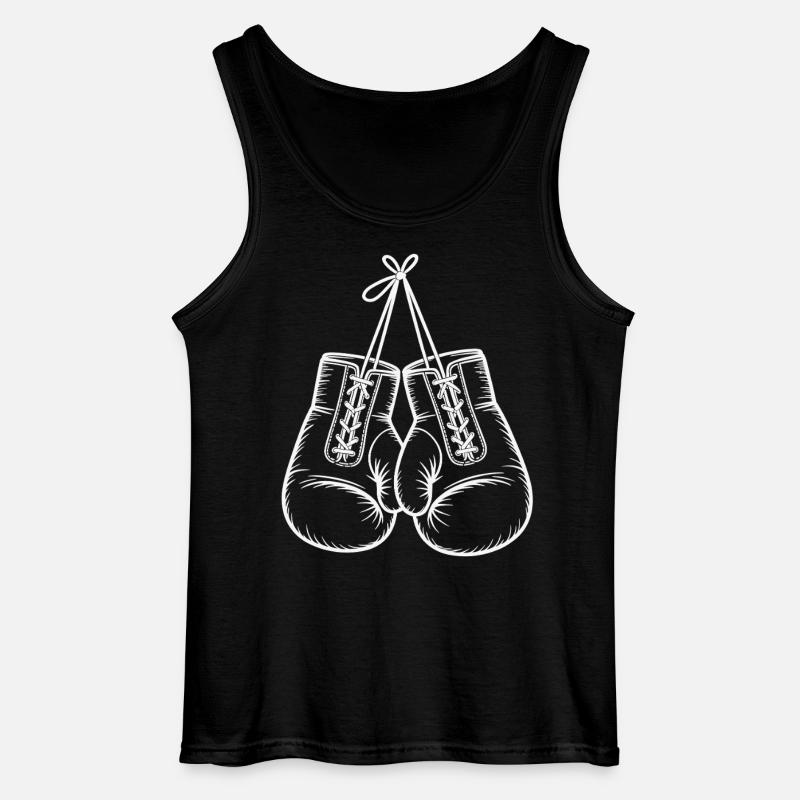 Handgemalte Boxhandschuhe Duo - Gildan Männer Tank Top - Schwarz