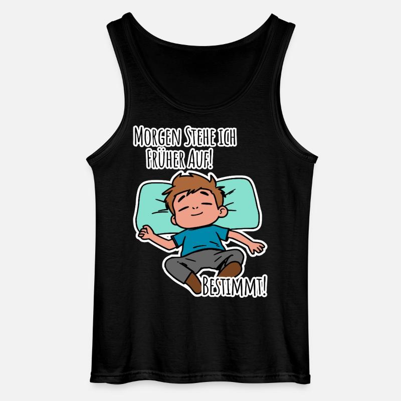 Morgenmuffel? Früh aufstehen oder faulenzen? - Gildan Männer Tank Top - Schwarz