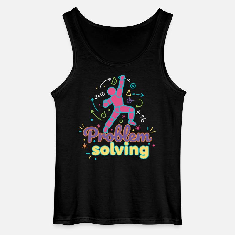 Problem Solving Climbing Rock Bouldering Fun - Gildan Men’s Tank Top - black